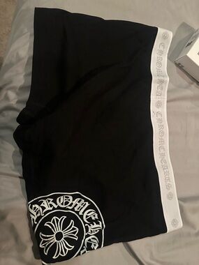 Chrome Hearts Black Boxer Briefs with White Logo Waistband